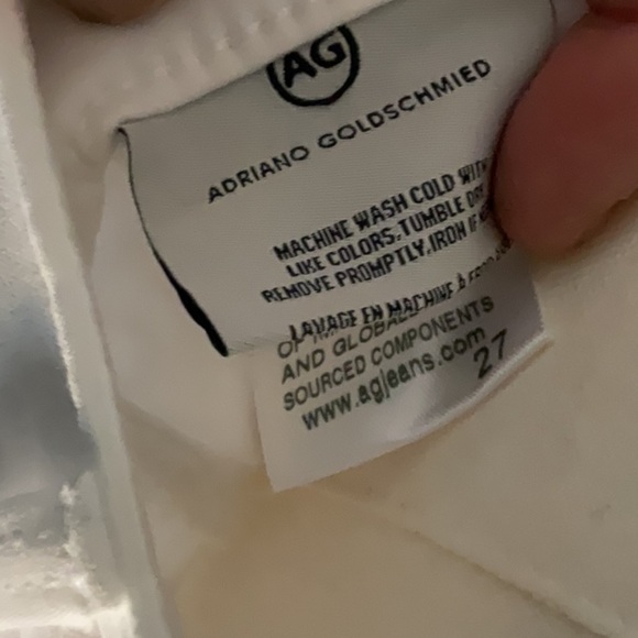 Ag Adriano Goldschmied The Stilt crop Cigarette crop white  size 27 - Picture 7 of 7